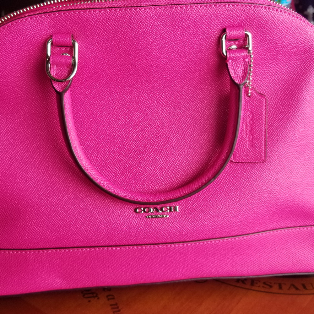Coach Cross grain Sierra leather satchel